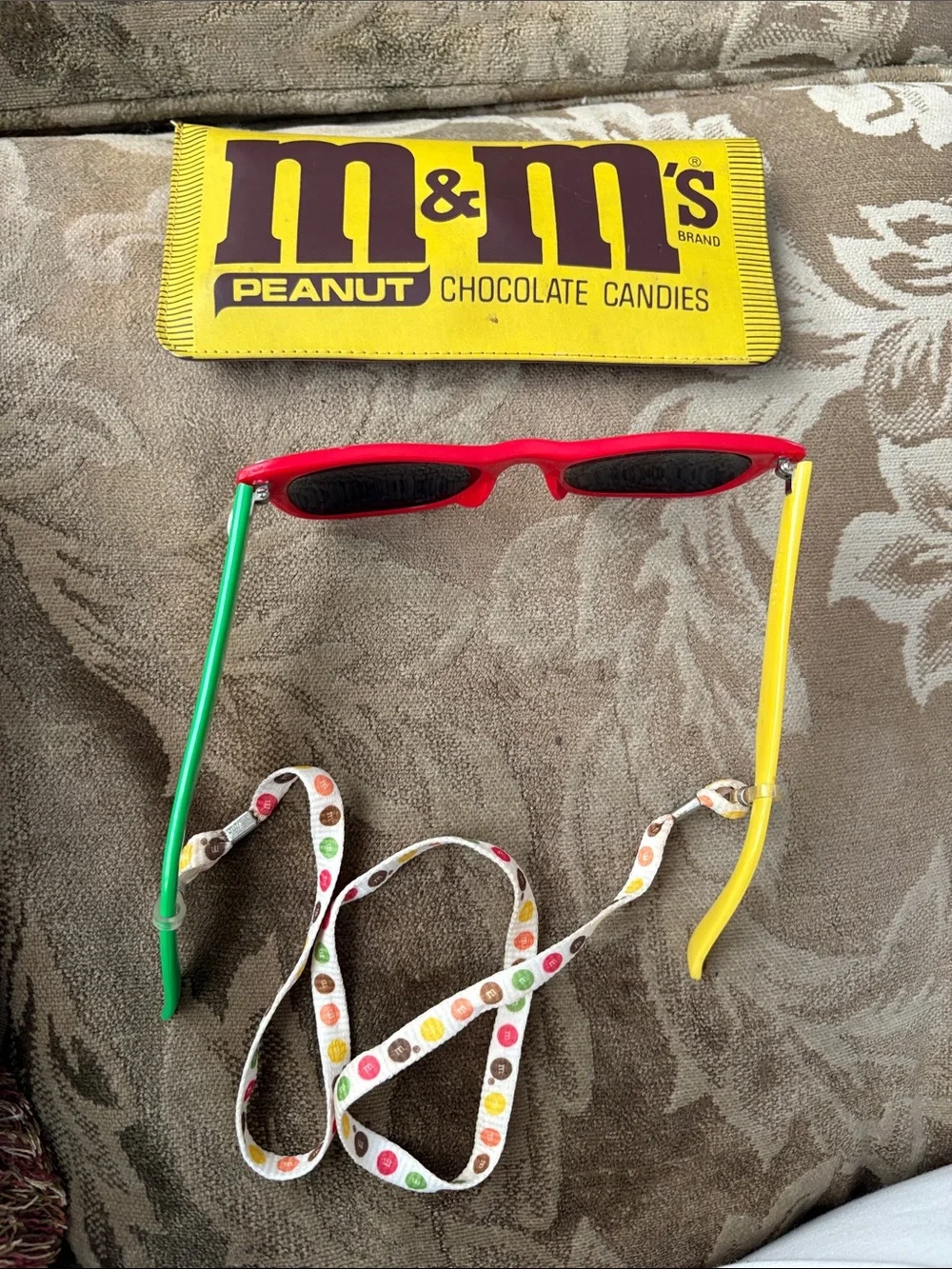 M&M'S Red Kids Sunglasses with Multicolor Arms and Candy Strap